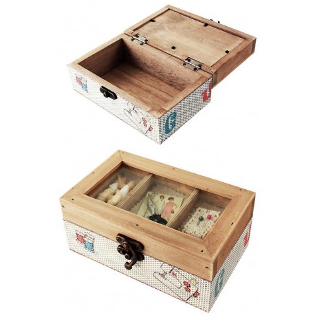 1T. Rustic wooden sewing box