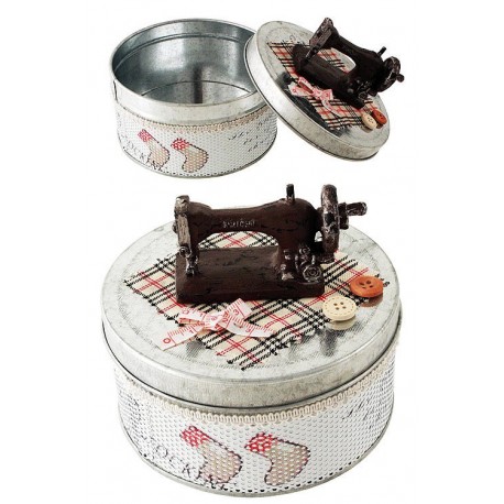 1T. Rustic metal sewing box