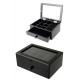 1T. Black wood jeweler with 1 drawer