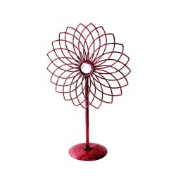 1T. Cuelga pendientes «Flor rosa» en metal envejecido