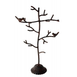 1T. Cuelga pendientes «Árbol con pájaros» en metal envejecido