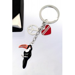 5T. Toucan metallic keychain with case