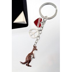 1T. Metallic kangaroo keychain with case