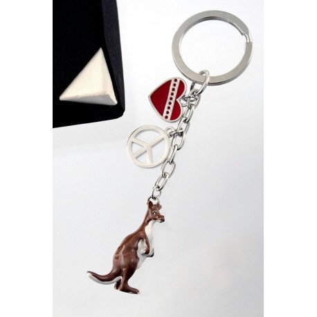 1T. Metallic kangaroo keychain with case