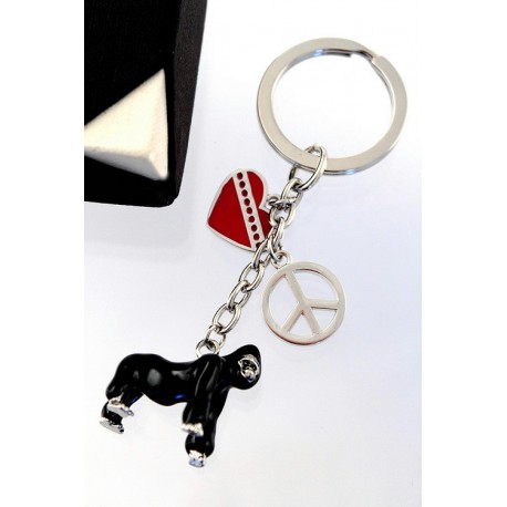 5T. Metallic gorilla keychain with case