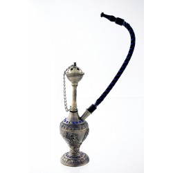 5T. Shisha color oro viejo/azul con motivos egipcios