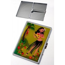 5T. Pitillera metal «Fluff» Hawaiana para 8 cigarrillos