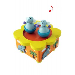 5T. Caja de música infantil «Dos elefantes» con movimiento