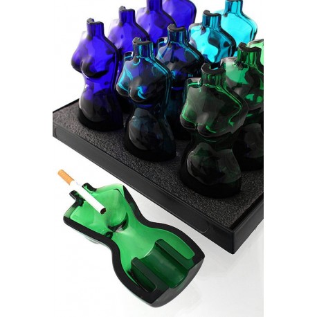 5T. Display with 12 «Venus» glass ashtrays