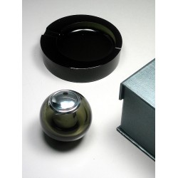 5T. Set cenicero/encendedor cilíndrico en cristal ahumado