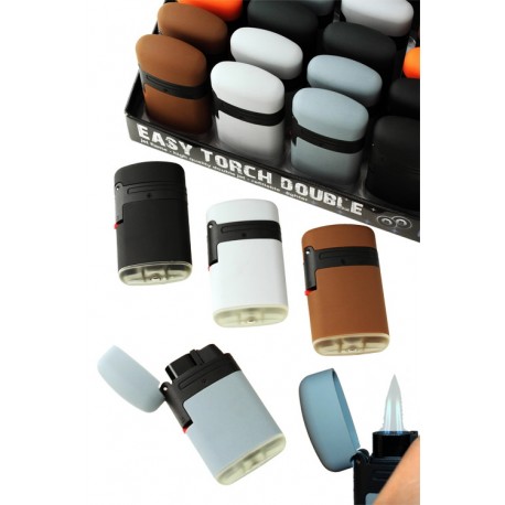 3T. Display 20  Lighters turbo jet double flame «Easy Torch 88»  assorted colours