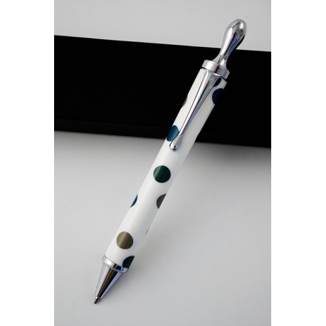 5T. Dark Green Polka-Dot White Pen