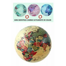 1T. Bola del Mundo crema giratoria con luz