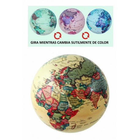 1T. Bola del Mundo crema giratoria con luz