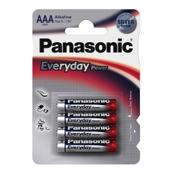 3T. Blister 4 Alkaline Batteries Size S - 1,5V AAA Panasonic Everyday LR03