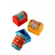 1T. Pack of 12 fantasy jewelers «Mini chest» in embroidered fabric with trinkets