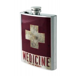 1T. 8 oz. Metallic flask cross. «Medicine»