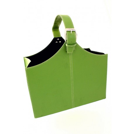 5T. Faux leather foldable magazine rack green