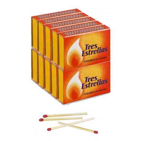 4T. Pack con 10 cajas de fósforos de madera fumador 5H
