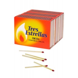 4T. Pack de 3 cajas de fósforos de madera cocina HH 100