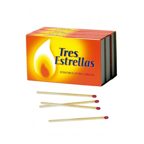 4T. Pack de 3 cajas de fósforos de madera extralargo 22B45