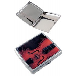 1T. Pitillera metal diseño «Violín» para 20 cigarrillos