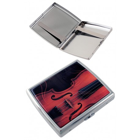1T. Pitillera metal diseño «Violín» para 20 cigarrillos