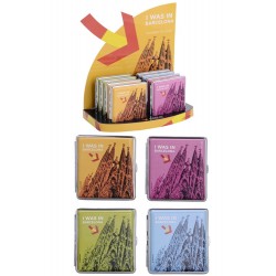 3T. Expositor con 8 pitilleras «I was in Barcelona». Para 20 cigarrillos