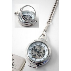 1T. Lens cover pocket watch transparent. With  metal case