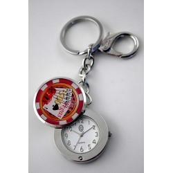 5T. Poker White/Red Mini Model Clock Mod.K415-Rd With Case 47