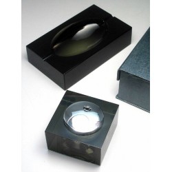 5T. Set cenicero/encendedor rectangular en cristal ahumado