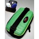 1T. Portatodo con altavoces stereo modelo neceser negro/verde para bicicleta (textil con armazón)