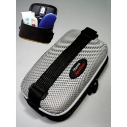 1T. Portatodo con altavoces stereo modelo neceser negro/gris para bicicleta (textil con armazón)