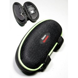 1T. Portatodo con altavoces stereo modelo cesta negra/verde para bicicleta (textil con armazón)