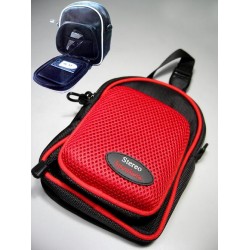 1T. Portatodo con altavoces stereo modelo mochila negra/roja para bicicleta (textil con armazón)
