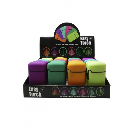 3T. Display 20 lighters turbo jet «Easy Torch 8» rubber Happy 6 color assorted