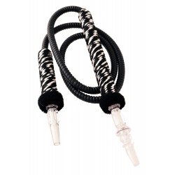 1T. Acrylic hose in black/white textile for shishas