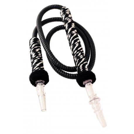 1T. Acrylic hose in black/white textile for shishas