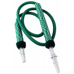 1T. Acrylic hose in green/white textile for shishas