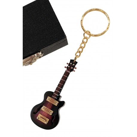 5T. «Electric guitar» Brown wood keyring