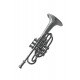 1T. «Horn» Magnetic miniature in chromed metal.