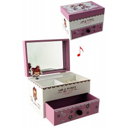 1T. «GIRL & FLOWER» 1 drawer music jewelry box