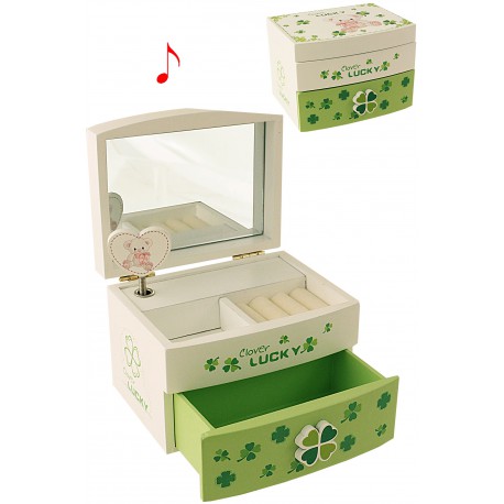 1T. «LUCKY BEAR» 1 drawer music jewelry box