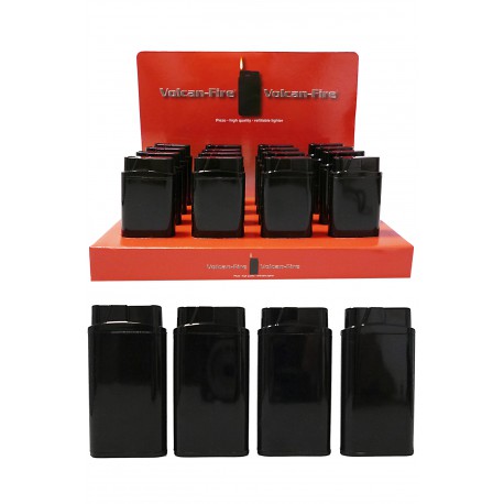 3T. Display 16 piezo lighter «Volcan-Fire» Metal Black