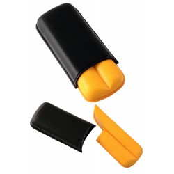 3T. Leather cigar case «R-2 D.C.» Calfskin/yellow colour. For 2 cigars.