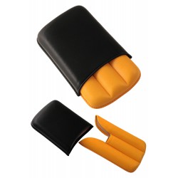 3T. Leather cigar case «R-3 D.C.» Calfskin/yellow colour. For 3 cigars.
