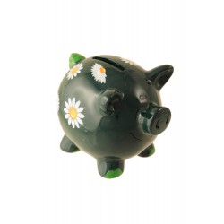 1T. Dark green pig money box