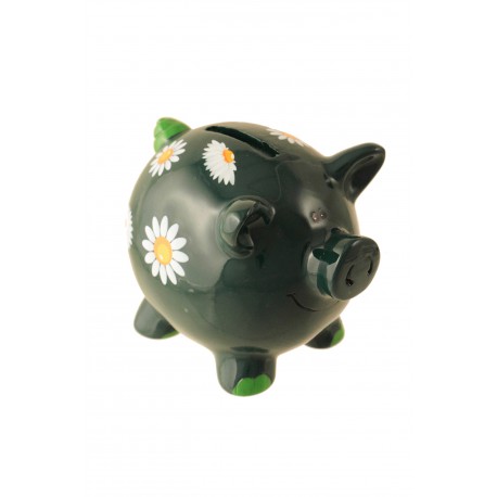 1T. Dark green pig money box