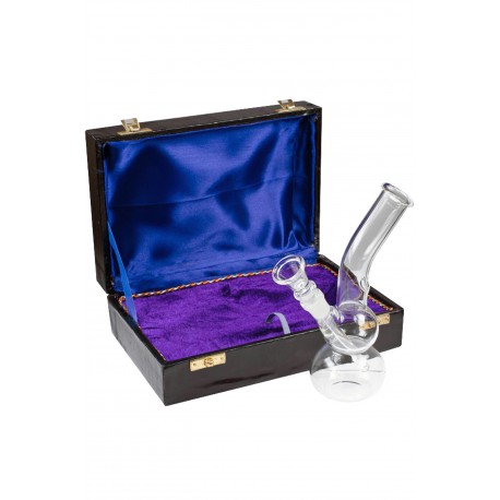 3T. Bong de cristal en estuche forrado