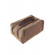 5T. Brown toilet-case in acrylic fabric with two zippers